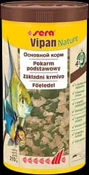 Сухий корм Sera Vipan Nature універсальний для всіх акваріумних риб які харчуються з поверхні води пластівці (BR45285)