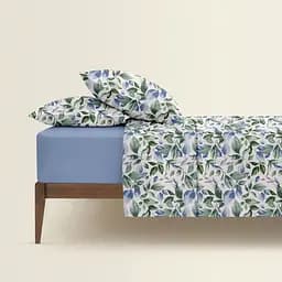 Комплект постільної білизни Cosas Watercolor flowers CS9 Двоспальний зелений (FoliageGreenBlue_El160-117Cloud_180) - мініатюра 2