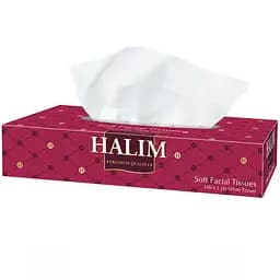 Серветки для обличчя Halim паперові двошарові 100 шт.