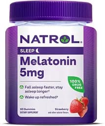 Натуральная добавка Natrol Melatonin 5 mg Gummies, 60 желеек Клубника