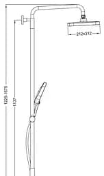 Душова система Koer KB-56030-01 3 функції KR5427, Хром - мініатюра 2