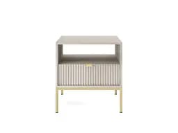 Тумба приліжкова Perfect Home Нова / Nova з 1 шухлядою і золотими ніжками S54 Кашемір (PFH-091255) - мініатюра 4