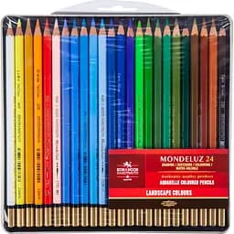 Набор акварельных карандашей Koh-i-Noor Mondeluz Landscape 24 шт. в металлической коробке (3724024013)