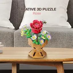 Тривимірна головоломка-конструктор Cubic Fun Flower Bouquet Rose Букет квітів Троянда (W3301h) - мініатюра 6