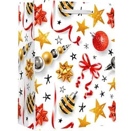 Пакет подарунковий Malevaro Large Xmas 26x12.7x32.4 см білий (23-X-MAS002A-4)