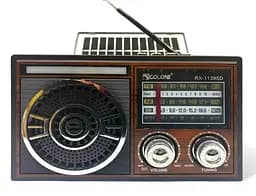 Радіоприймач Golon RX-1139SD Solar Bluetooth радіо з сонячною панеллю Коричневий