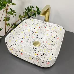 Умивальник VBI Alghero S terazzo glossy накладний VBI-013302, Цветной - мініатюра 5