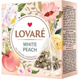 Чай белый Lovare White Peach Китайский листовой 30 г (15 шт. х 2 г)