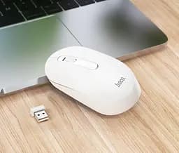 Комп'ютерна миша Hoco GM14 Platinum 2.4G business wireless mouse Білий - мініатюра 2