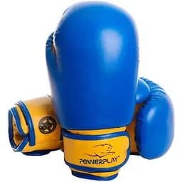 Дитячі рукавиці для  боксу Power Play PP 3004, Blue/Yellow - 8 унцій