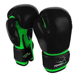 Дитячі рукавиці для боксу Power Play PP 3004, Black/Green - 8 унцій - мініатюра 4