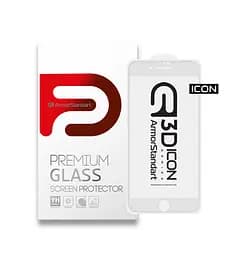 Захисне 3D скло для Apple iPhone 7 Plus/8 Plus, Icon 3D, загартоване, 9H, загартоване скло, повне проклеювання, протиударне, глянсове з олеофобним покриттям, на весь екран, сумісне з чохлами, проста установка, ArmorStandart (ARM55983-GI3D-WT)