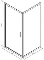 Душова кабіна AM.PM Like Square 90x90 без піддону, прозоре скло W80G-303-090MT, Хром, прозорий, хром - мініатюра 2