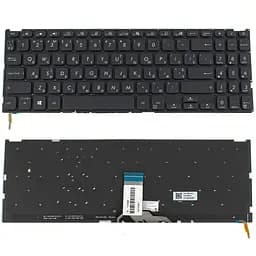 Клавіатура для ноутбука ASUS (X509 series) ukr, black, без фрейму, підсвічування клавіш (оригінал)