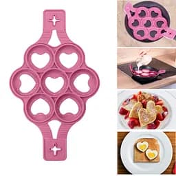 Силіконова форма для приготування оладок і яєчні у формі серця Cake Maker, A-plus Рожевий 85361