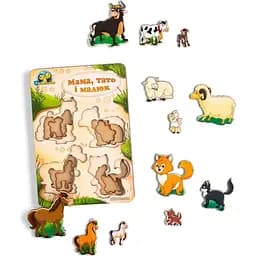 Деревянный пазл-вкладыш Ubumblebees Семья-домашние животные PSD077  