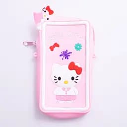Сумочка-футляр для телефону Yiwu Hello Kitty силіконова на блискавці 17x9x2 см, рожевий HP-55-21P - мініатюра 2