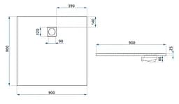 Душовий піддон Rea Magnum 90x90 black REA-K3334, Чорний матовий - мініатюра 10