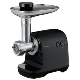 Panasonic Мясорубка, 1700Вт, 3кг/мин, 3 решётки, насадка для колбас, пластик, черный