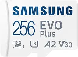 Samsung Мапа пам'яті Samsung microSD 256GB C10 UHS-I R130MB/s Evo Plus + SD - мініатюра 3