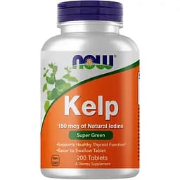 Вітаміни та мінерали NOW Kelp 150 mcg, 200 таблеток