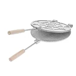 Форма для випічки вафельних трубочок вафельниця кругла 220 мм (велика, дерев'яні ручки, квадрати), ХЕАЗ 81850