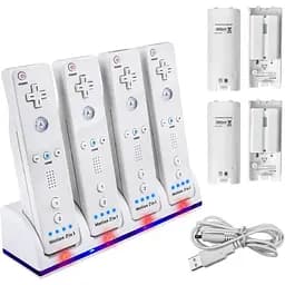 Аккумуляторная батарея для пульта дистанционного управления Wii TechKen 4 Pack, 4 батареи емкостью 2800 мАч
