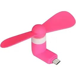 Вентилятор мобильный MicroUSB розовый