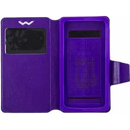 Чохол-книжка Toto Book Silicone Slide Universal Cover With Window 4.5"-4.8" Purple - мініатюра 3