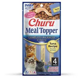 Лакомство Inaba Churu Meal Topper для кошек, кремовый мусс в стиках с тунцем 4x14 г