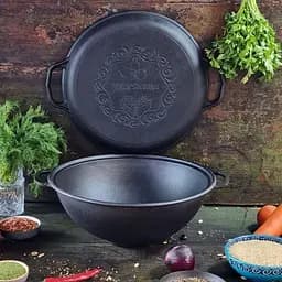 Казан узбецький Наша майстерня WOK з кришкою-сковородою 15 л (V15СР) - мініатюра 3