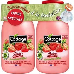 Набір Cottage Strawberry&Mint Молочко для душу 2 шт. х 250 мл