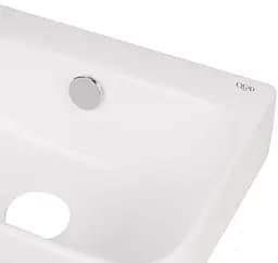 Комплект Qtap Tern: Раковина підвісна прямокутна ліва 450х250х158 мм White + Донний клапан PU02O (QT17115117LWN47327) - мініатюра 4