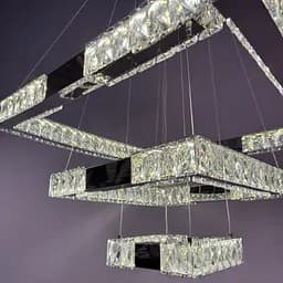Люстра Linisoln 7965-60*40*20 CH метал, кришталь, LED, 100Вт, 15-17м², пульт dimmer, висота 120-50 см, ширина 60*40*20 см - мініатюра 4