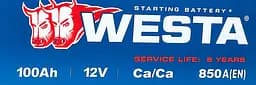 Автомобільний акумулятор WESTA 100 Ah / 850 A Premium L (1) (+/-) (353x175x190) WPR101 - мініатюра 3