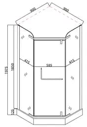 Душова кабіна з низьким піддоном Mixxus Lines SCT01-90x90x198-TR прозоре скло 6 мм graphite MI6914, Універсальна, прозорий, графіт - мініатюра 4