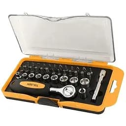 Набір торцевих головок та біт, 1/4, з тріскачкою, 38 шт Tolsen hoz0012679