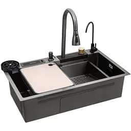 Кухонная мойка Kroner KRP KRP Schwarze - SET7545NB PVD (3.0/0.8 мм) (CV033805)