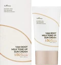 Сонцезахисний крем з тональною дією 50 мл Isntree Yam Root Milk Tone Up Sun Cream SPF/СПФ 50+ PA++++ - мініатюра 2