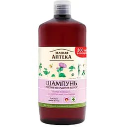 Шампунь Зелена Аптека проти випадіння волосся Лопух та протеїни пшениці, 1000 мл