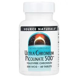 Ультра хром піколінат Source Naturals Ultra Chromium Picolinate 500 мкг 60 пігулок