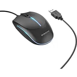 Мишка Borofone BG10 Soaring game luminous wired mouse 1000dpi з підсвіткою чорна