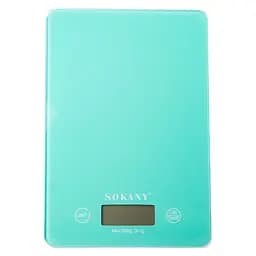 Кухонні настільні електронні ваги Sokany SK-19027 для зважування продуктів LCD-дисплей до 5 кг М'ятний