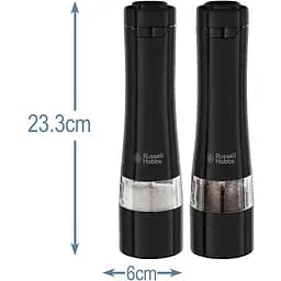Russell Hobbs Млини для солі та перцю, ААх4, керамічні жернова, чорний - мініатюра 4