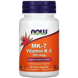 Вітаміни та мінерали Now Vitamin K2 (MK7) 100 мкг 60 вегакапсул