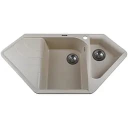 Гранитна мийка Globus Lux GARDA слонова кістка для кухні стійка до подряпин і хімії 1000х500мм