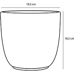 Кашпо Edelman Tusca pot round, 19,5 см, чорне, матове (144277) - мініатюра 2