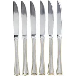 Набір столових ножів Yiw 6 штук із нержавіючої сталі, сріблястий з золотим Yiwu HP-20-30