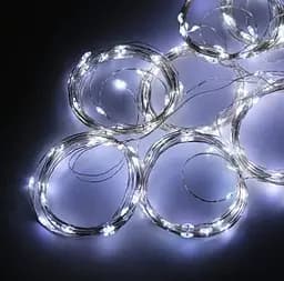 Новорічна світлодіодна гірлянда-штора Роса 3x3 м з 300 білими LED-лампочками та живленням USB - мініатюра 6