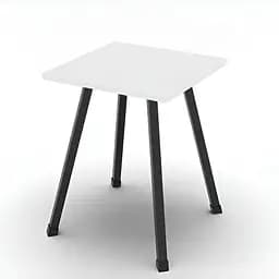 Табурет Ferrum-decor 430x320x320 Черный металл ДСП Белый 16 мм (FRD-104639)